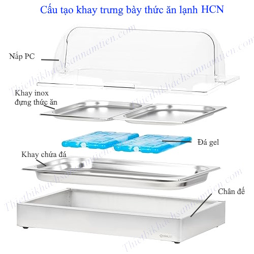 Khay trưng bày thức ăn lạnh hình chữ nhật