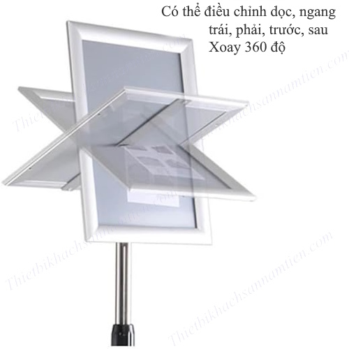 Bảng Quảng Cáo, Chỉ Dẫn Inox Tăng Giảm Chiều Cao Khổ A4