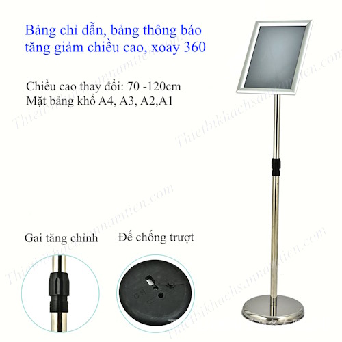 Bảng Chỉ Dẫn, Menu, Quảng Cáo Tăng Giảm Chiều Cao Khổ A3