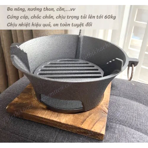 Bếp Gang Nướng Than Hoa, Cồn Cho Nhà Hàng BBQ 26cm, 23cm