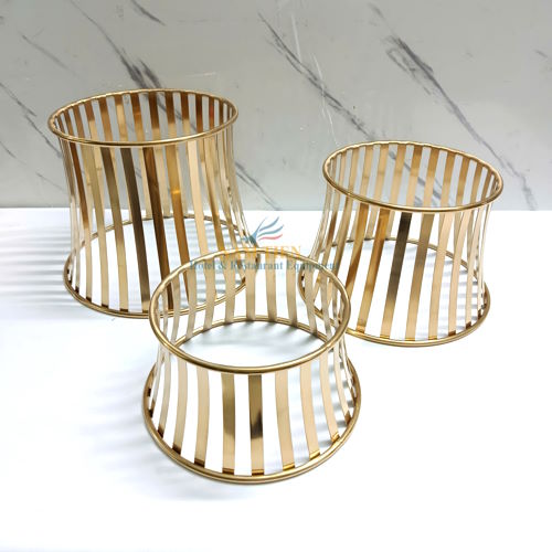 Chân Đế Trang Trí Buffet Inox Vàng Trụ Tròn NT NT0309155