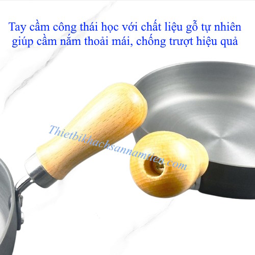 Chảo Chống Dính Mini Cán Gỗ, Đáy Từ Size 20CM