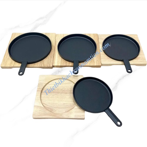 Chảo Gang Nướng, Chảo Gang Đúc Tròn 1 Tay Cầm Size 24CM