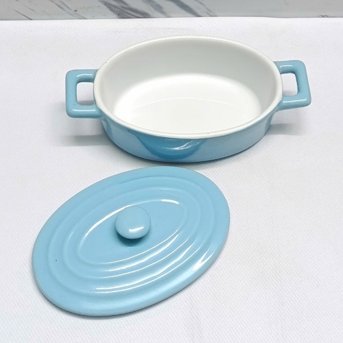 Chén Sứ Oval Có Nắp Trang Trí, Đựng Gia Vị Tiệc Buffet