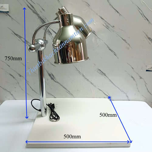Đèn Hâm Nóng Thức Ăn 2 Bóng Inox Đế Đá Chữ Nhật