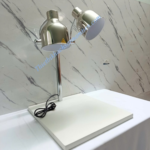 Đèn Hâm Nóng Thức Ăn 2 Bóng Inox Đế Đá Chữ Nhật