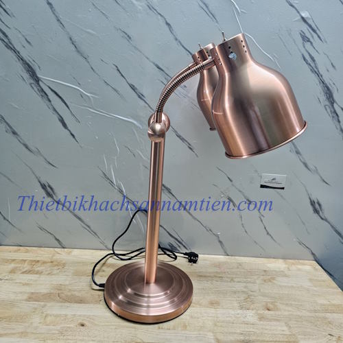 Đèn Hâm Nóng Thức Ăn 2 Bóng Đế Inox Màu Hồng