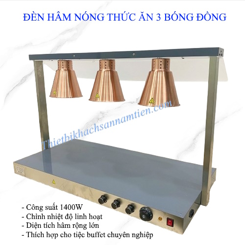 Đèn Hâm Nóng Thức Ăn 3 Bóng Đồng NT0303062