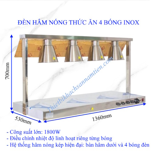 Đèn Hâm Nóng Thức Ăn 4 Bóng Inox NT0303063