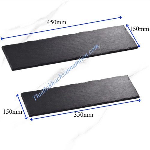 Đĩa Đá Đen Tự Nhiên Chữ Nhật Trưng Bày Trang Trí Món Ăn [350*150] NT0310037
