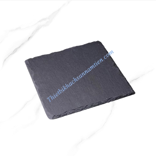 Đĩa Đá Đen Tự Nhiên Trưng Bày Thức Ăn Vuông [250*250*8mm] NT0310045