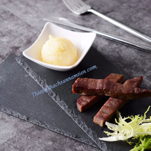 Đĩa Đá Phiến Đen, Tấm Đá Đen Chữ Nhật [400*150*7mm] NT0310038