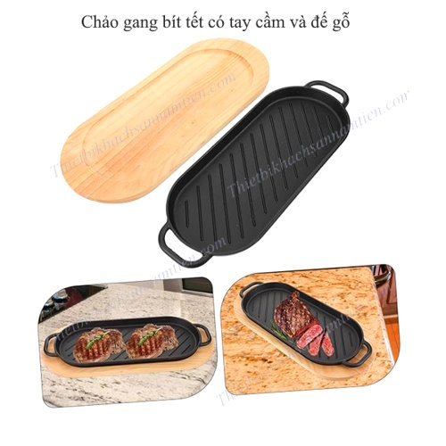 Dĩa Gang, Chảo Gang Bít Tết, Nướng Thịt BBQ Có Tay Cầm NT0710022