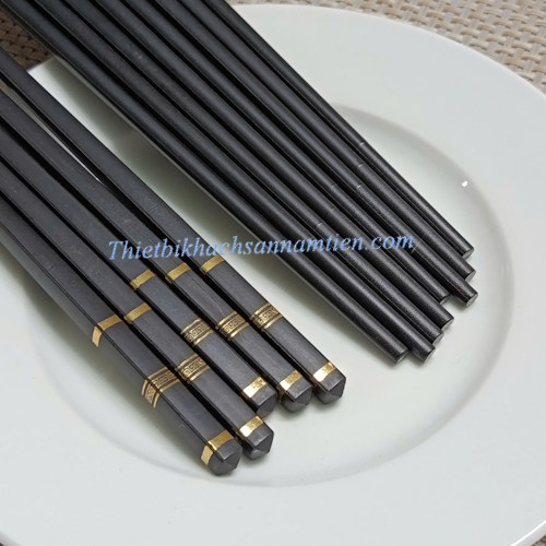 Đũa Nhựa Đen Cao Cấp Đầu Hoa Văn NT0415012