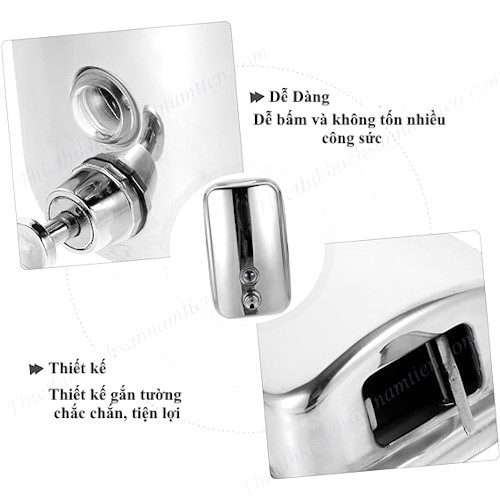 Hộp Inox Đựng Xà Phòng Treo Tường 500ML, 1000ML