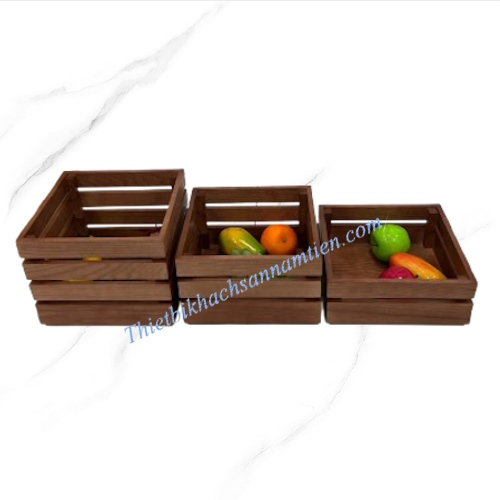 Kệ Gỗ Trưng Bày Trái Cây, Bánh Mì Màu Nâu NT0309166