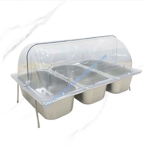 Kệ Trưng Bày Buffet Nắp PC 3 Ngăn [ 3 Khay GN 1/*mm]