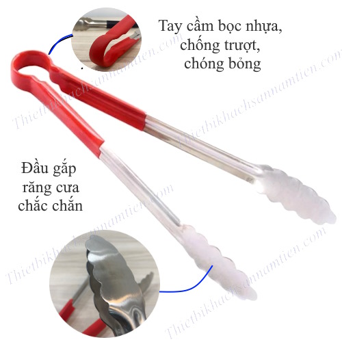 Kẹp Gắp Inox Hình Lá Cán Đỏ NT0306025