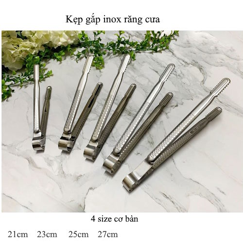 Kẹp Gắp Đá, Thức Ăn Inox Răng Cưa NT0306016