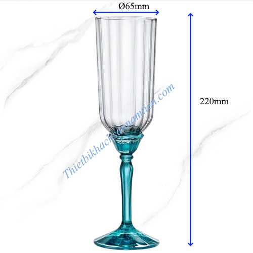 Ly Rượu Thủy Tinh Bormioli Rocco Florian 210ml  Màu Xanh 199421BCG