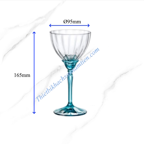 Ly Rượu Thủy Tinh Bormioli Rocco Florian 240ml  Màu Xanh 199420BCL
