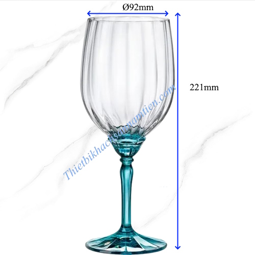 Ly Rượu Thủy Tinh Bormioli Rocco Florian 535ml  Màu Xanh 199419BCG