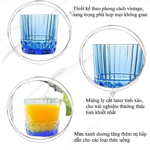 Ly Thủy Tinh Bormioli Rocco America 20s 30CL Màu Xanh 122156BAU