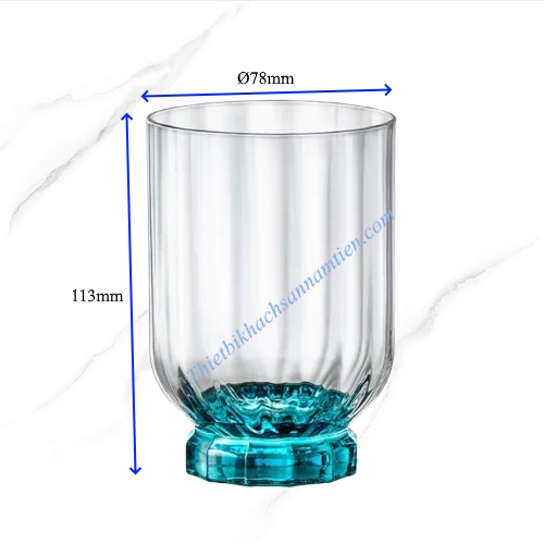 Ly Thủy Tinh Bormioli Rocco Florian 375ml  Màu Xanh 199423BCG