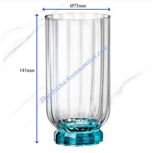 Ly Thủy Tinh Bormioli Rocco Florian 430ml  Màu Xanh 199422BCG