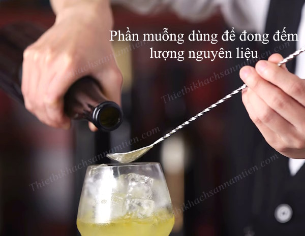 Muỗng Khuấy, Thìa Pha Chế Inox 2 Đầu Bar (Bạc, Vàng, Hồng)