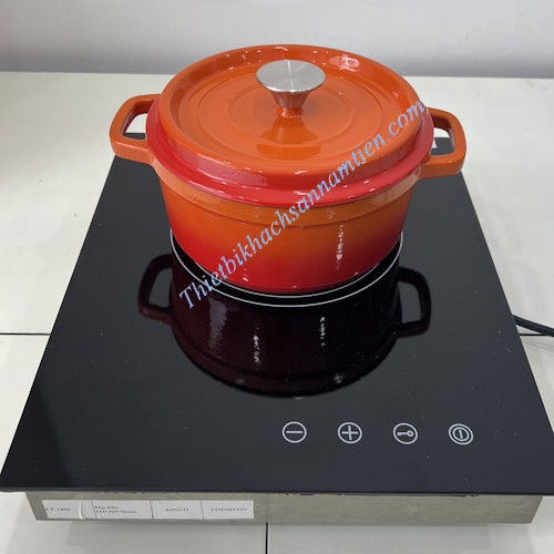 Nồi Gang Đúc Tráng Men, Chống Dính Cao Cấp Màu Cam 24Cm