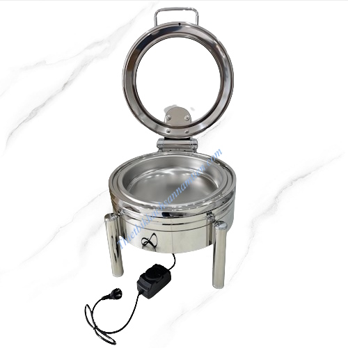 Nồi Hâm Buffet Điện Tròn Inox 304 Chân Trụ Tròn