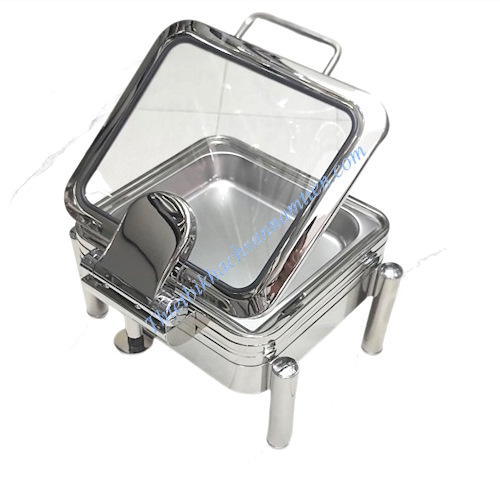 Nồi Hâm Buffet Điện Vuông Inox 304 Chân Trụ