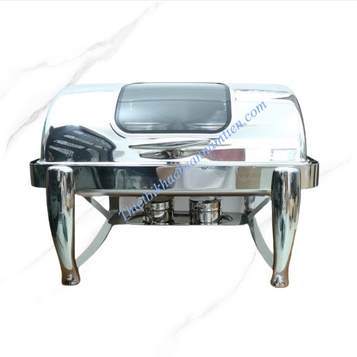 Nồi Hâm Soup Buffet Chữ Nhật Nắp Kính 2 Ngăn NT0315025
