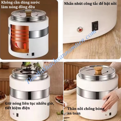 Nồi Hâm Soup Điện Trắng, Nồi Hâm Soup Khô Cao Cấp NT0315021