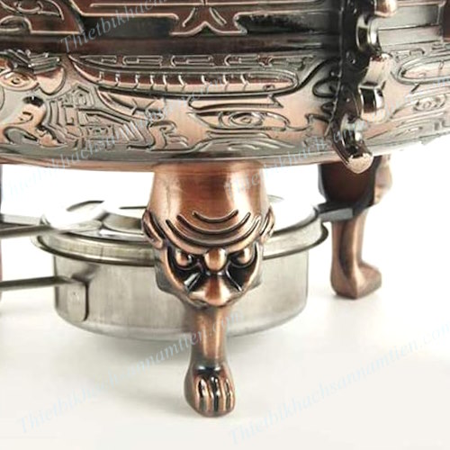 Nồi Lẩu Cổ Điển Inox Size 26 Màu Đồng Dùng Cồn NT0702015