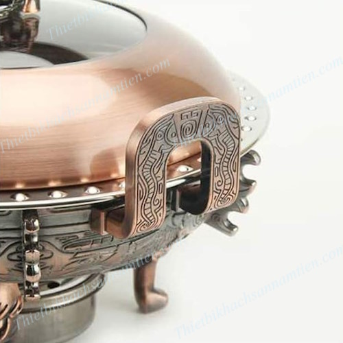 Nồi Lẩu Cổ Điển Inox Size 26 Màu Đồng Dùng Cồn NT0702015