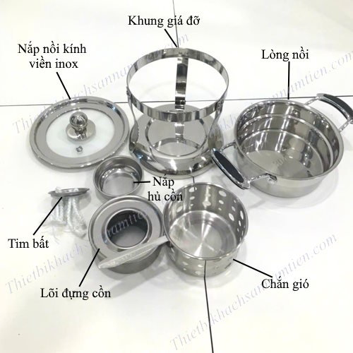 Nồi Lẩu Đơn Inox 304, Nồi Lẩu 1 Người 16cm Dùng Cồn