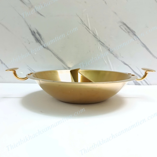 Nồi Lẩu Inox Vàng 2 Ngăn 2 Quai NT0702013