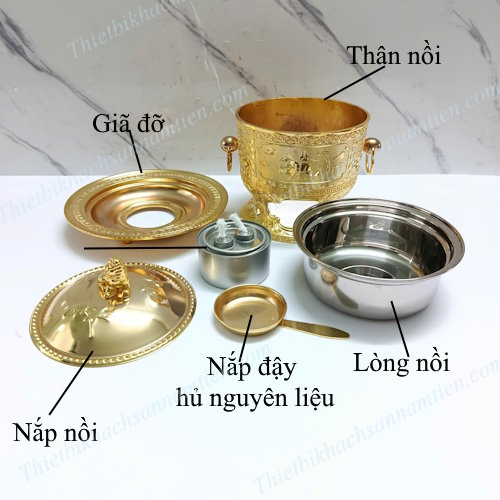 Nồi Lẩu Sư Tử Vàng Hoàng Gia - Nồi Lẩu Inox 304 Cổ Điển