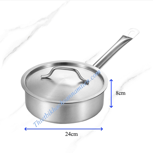 Nồi Nấu Sốt Inox 3 Đáy Thân Thấp Size 240 x H80mm NT0702056