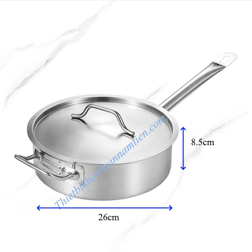 Nồi Nấu Sốt Inox 3 Đáy Thân Thấp Size 260 x H85mm NT0702057