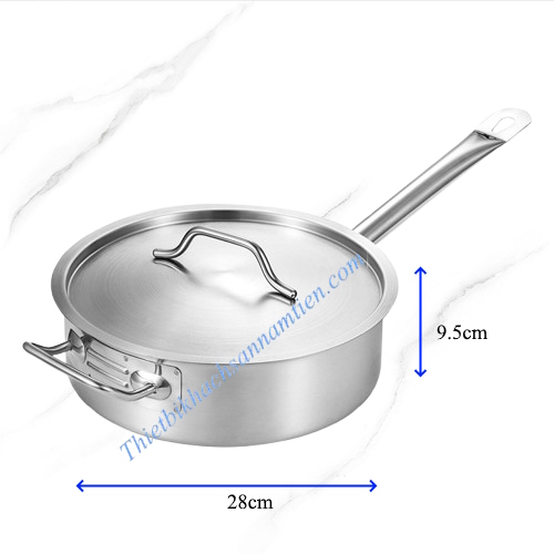 Nồi Nấu Sốt Inox 3 Đáy Thân Thấp Size 280 x H95mm NT0702058