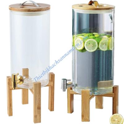 Bình Nước Trái Cây Thủy Tinh Chân Gỗ 11L NT0312056