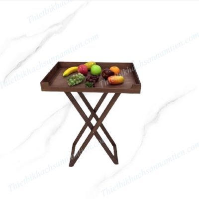 Bộ Chân Gỗ Kèm Khay Gỗ Trưng Bày Thức Ăn Gấp Gọn