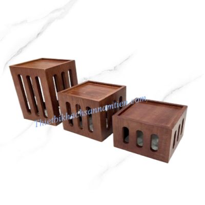 Chân Đế Gỗ Trưng Bày Thức Ăn 3 Tầng NT0309184