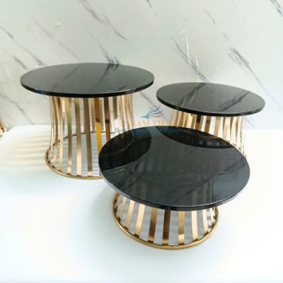 Chân Đế Trang Trí Buffet Inox Vàng Trụ Tròn NT NT0309155