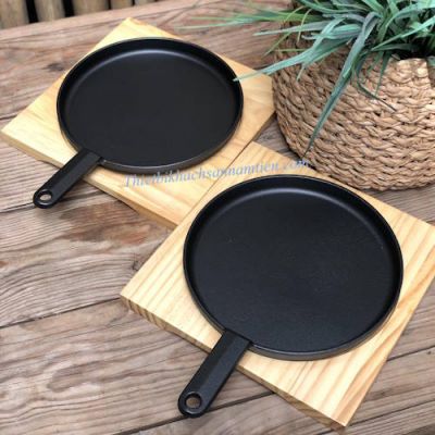 Chảo Gang Nướng, Chảo Gang Đúc Tròn 1 Tay Cầm Size 24CM