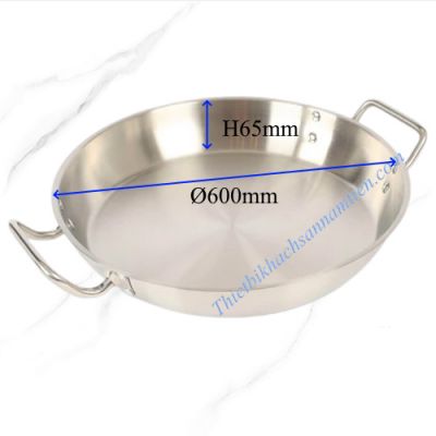 Chảo Inox 3 Đáy 2 Quai Size 60cm