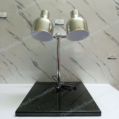 Đèn hâm nóng thức ăn 2 bóng có đế đá